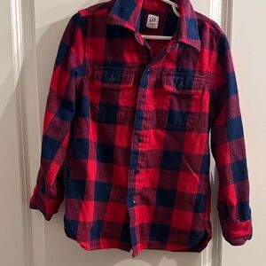 GAP Kids Red and Blue Plaid Button Down Shirt